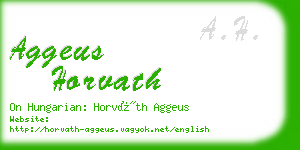 aggeus horvath business card